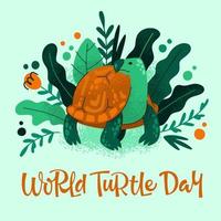 affisch för världssköldpaddans dag vektor