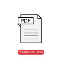 Pdf-Icon-Vektorzeichen isoliert für Grafik- und Webdesign vektor