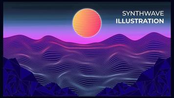 synthwave illustration gratis vektor