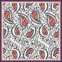 Bandana-Muster mit Paisley-Elementen. Taschentuch quadratisches Design, perfekt für Stoff, Dekoration oder Papier vektor