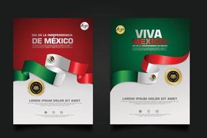 Mexiko Happy Independence Day Hintergrundvorlage. vektor