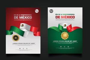 Mexiko glad självständighetsdagen bakgrundsmall. vektor