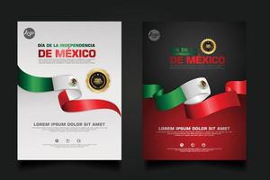 Mexiko glad självständighetsdagen bakgrundsmall. vektor