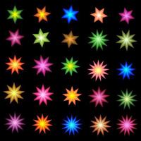 samling av stjärnor färg ikon julfestival knappen etikett klistermärke marknadsföring vektorillustration vektor