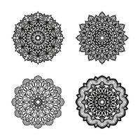 Kollektionen Kreismuster in Form eines Mandalas für Henna, Tattoos. Malbuch Seite. vektor