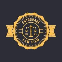 Vintage rundes Logo der Anwaltskanzlei, Emblem der Anwaltskanzlei, Vintage-Abzeichen der Anwaltskanzlei, Vektorillustration vektor