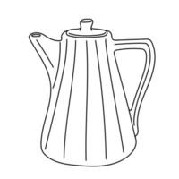 Wasserkocher im Doodle-Stil. vektor