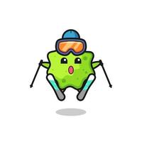 Splat-Maskottchen-Charakter als Skispieler vektor
