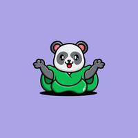 niedliche panda yoga cartoon vektorillustration vektor