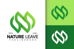 n Monogramm grünes Blatt-Logo-Design-Vektor-Vorlage vektor