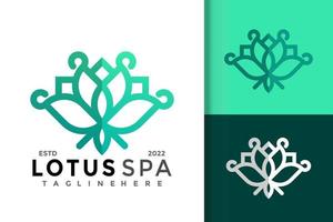 natur lotus spa logotyp design vektor mall