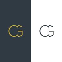 första bokstaven cg logotyp design vektor