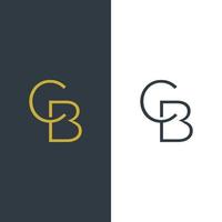 första bokstaven cb logotyp design vektor