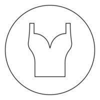top wear kvinna torso sport behå ikon i cirkel rund svart färg vektor illustration bild kontur kontur linje tunn stil