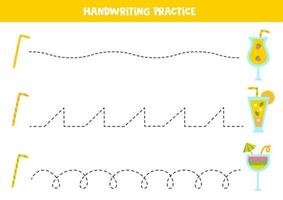 Mit süßen Sommercocktails Linien ziehen. Schreiberfahrung. vektor