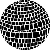 Vektor isoliert Discokugel schwarze Silhouette Formobjekt