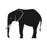 siluett elefant vektor illustration på vit bakgrund.