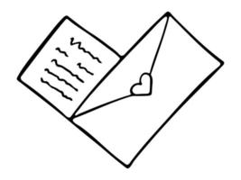 einfache handgezeichnete Herzillustration. süßes Valentinstag-Herzgekritzel. liebe clipart vektor