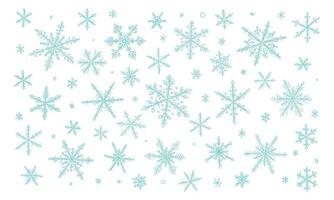 satz nette hand gezeichnete schneeflocken. Vektor-Doodle-Illustration. weihnachten und neujahr modernes design. für Print, Web, Design, Dekoration, Logo. vektor