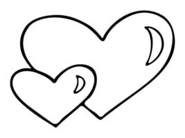 einfache handgezeichnete Herzillustration. süßes Valentinstag-Herzgekritzel. liebe clipart vektor