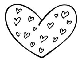 enkel handritad hjärtaillustration. söt alla hjärtans dag hjärta doodle. älskar clipart vektor