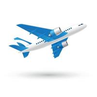 blå flygplan ikon med vit bakgrund vektor