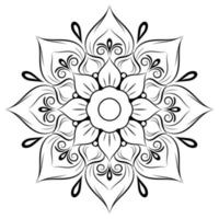 Schwarz-Weiß-Mandala-Blumenmuster, dekorative Vintage-Elemente, Mandala-Hintergrund vektor