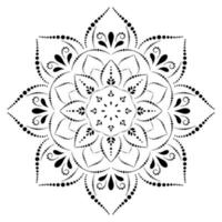 svart och vitt mandala blommönster, vintage dekorativa element, mandala bakgrund vektor