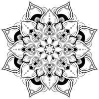 Schwarz-Weiß-Mandala-Blumenmuster, dekorative Vintage-Elemente, Mandala-Hintergrund vektor