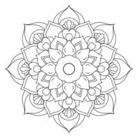 Schwarz-Weiß-Mandala-Blumenmuster, dekorative Vintage-Elemente, Mandala-Hintergrund vektor