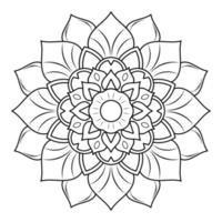 Schwarz-Weiß-Mandala-Blumenmuster, dekorative Vintage-Elemente, Mandala-Hintergrund vektor