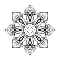 Schwarz-Weiß-Mandala-Blumenmuster, dekorative Vintage-Elemente, Mandala-Hintergrund vektor