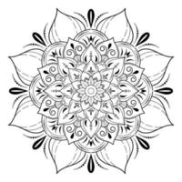 svart och vitt mandala blommönster, vintage dekorativa element, mandala bakgrund vektor