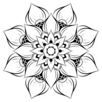 Schwarz-Weiß-Mandala-Blumenmuster, dekorative Vintage-Elemente, Mandala-Hintergrund vektor