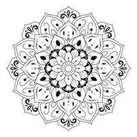 svart och vitt mandala blommönster, vintage dekorativa element, mandala bakgrund vektor