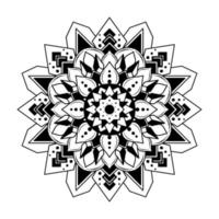 Mandala-Musterdesign mit handgezeichnetem, geometrischem Vektor-Mandala-Muster, Entspannungskonzept und Meditationsverwendung für Seitenlogobuch vektor