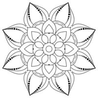 Schwarz-Weiß-Mandala-Blumenmuster, dekorative Vintage-Elemente, Mandala-Hintergrund vektor