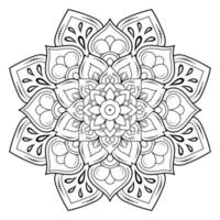 svart och vitt mandala blommönster, vintage dekorativa element, mandala bakgrund vektor