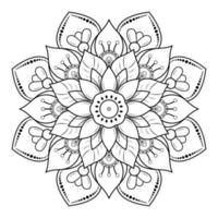 Schwarz-Weiß-Mandala-Blumenmuster, dekorative Vintage-Elemente, Mandala-Hintergrund vektor