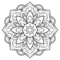 svart och vitt mandala blommönster, vintage dekorativa element, mandala bakgrund vektor