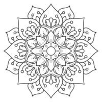 svart och vitt mandala blommönster, vintage dekorativa element, mandala bakgrund vektor