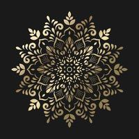 Goldmandala mit Vintage-Blumenstil, orientalisches Vektormandala-Muster, vektor