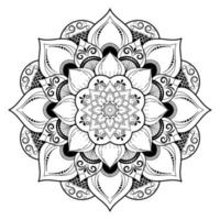 Schwarz-Weiß-Mandala-Blumenmuster, dekorative Vintage-Elemente, Mandala-Hintergrund vektor