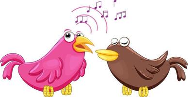 zwei Vögel singen Lied vektor
