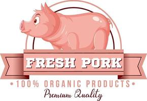 schwein-cartoon-charakter-logo für schweinefleischprodukte vektor