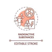 radioaktive Substanzen Terrakotta-Konzept-Symbol. radiologische kontamination abstrakte idee dünne linie illustration. isolierte Umrisszeichnung. editierbarer Strich. vektor