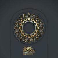 abstrakte hintergründe mit realistischen islamischen dekorativen bunten details des mosaiks für grußkartenschablone. vektor