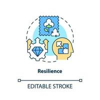 Resilienz-Konzept-Symbol. Kreislaufwirtschaft Schlüsselprinzip abstrakte Idee dünne Linie Illustration. Null Abfall produzieren. isolierte Umrisszeichnung. editierbarer Strich. vektor