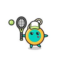 zeichentrickfigur von yoyo als tennisspieler vektor