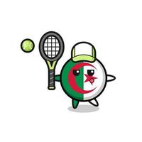 seriefigur av Algeriets flagga som tennisspelare vektor